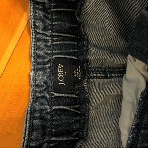 J. Crew Indigo cropped belted flare jeans